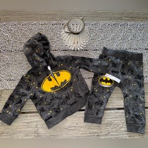 Baby Boys Marvel Batman Sweatsuit, Grey and Black, Sz 12 Months